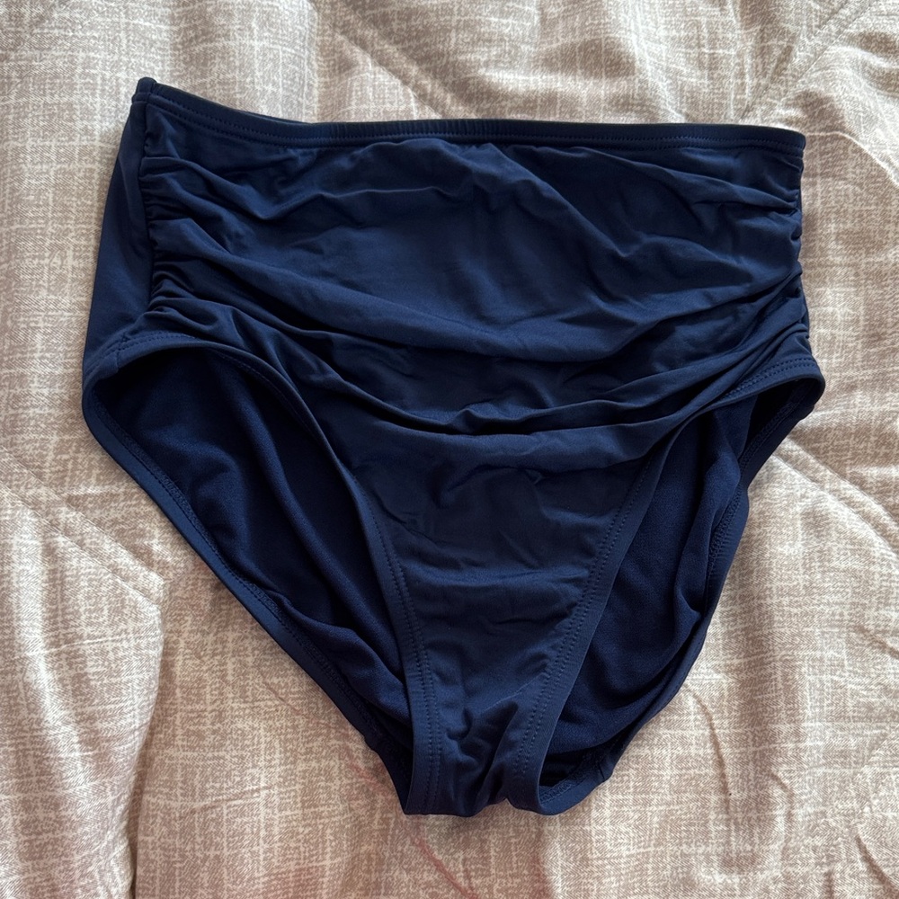 Kona Sol Navy High-Waisted Bikini Bottom